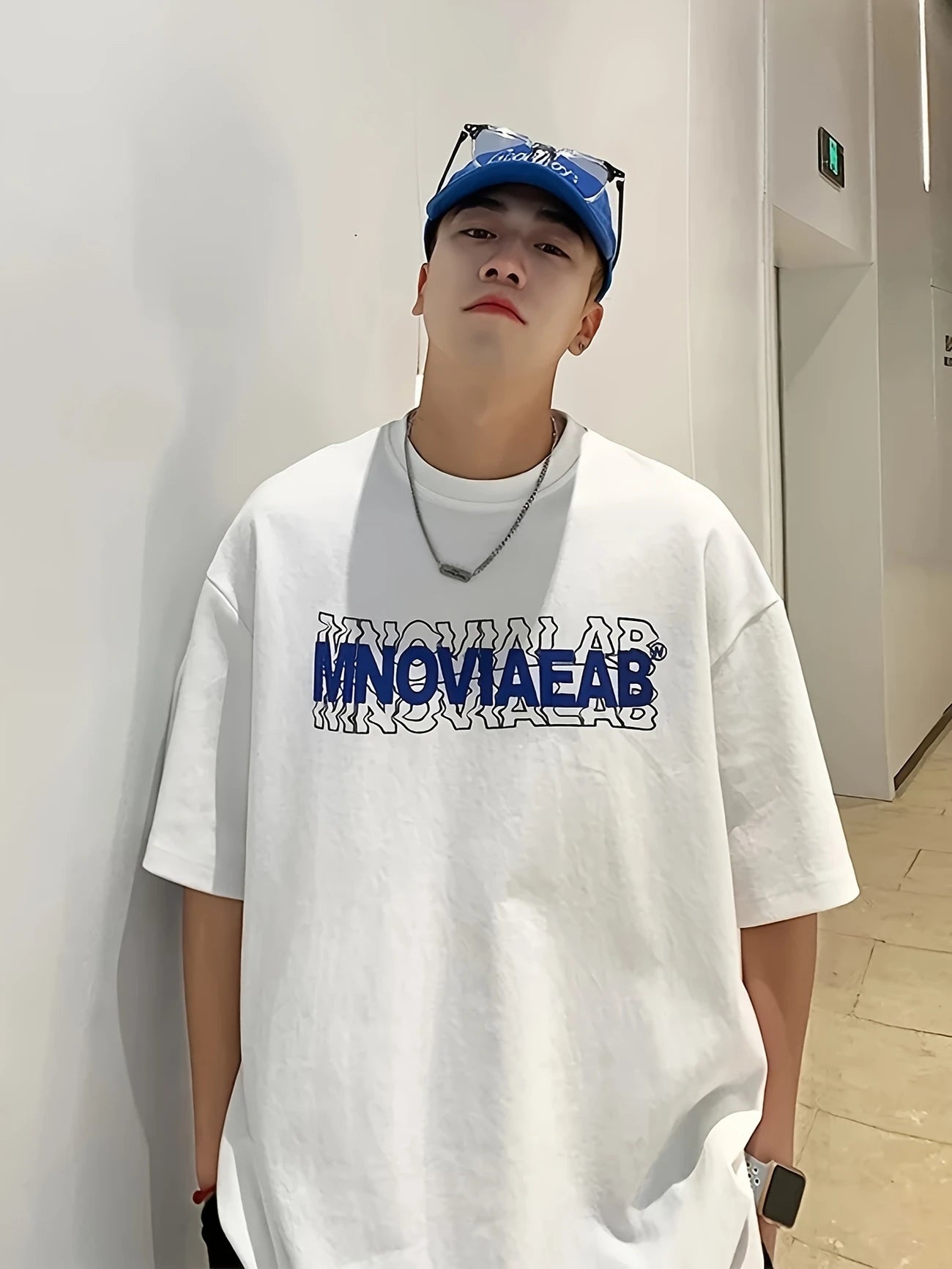 Футболка с короткими рукавами из американского ретро 100% хлопка, мужская