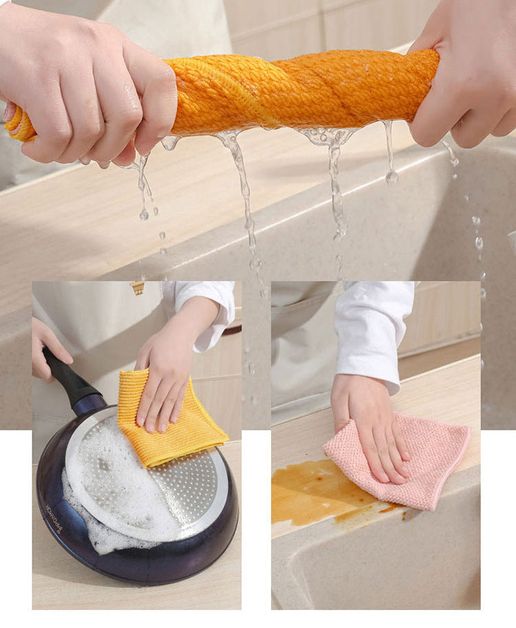 Плотная тряпка для мытья посуды из микрофибры, кухонная тряпка, салфетка для удаления жира