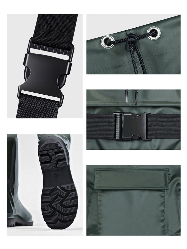 Водонепроницаемый рыболовный костюм с резиновыми сапогами, нейлоновый костюм, резиновые сапоги, водонепроницаемый комбенизон для леса, реки