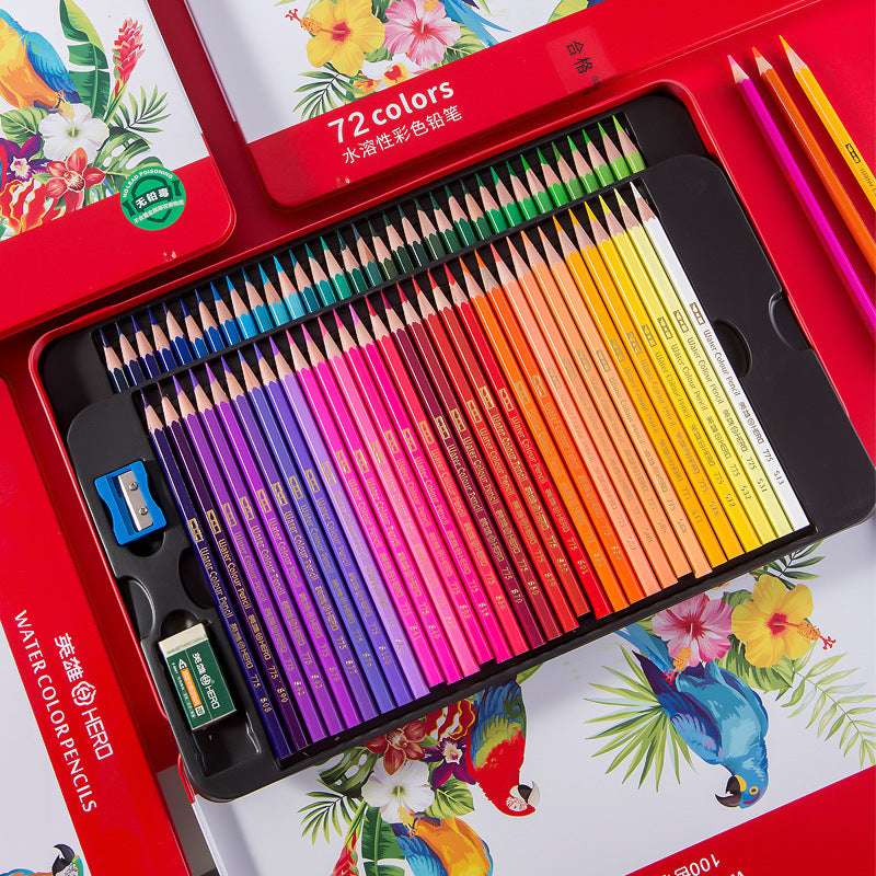 Цветные водорастворимые карандаши Hero, цветные карандаши на масляной основе