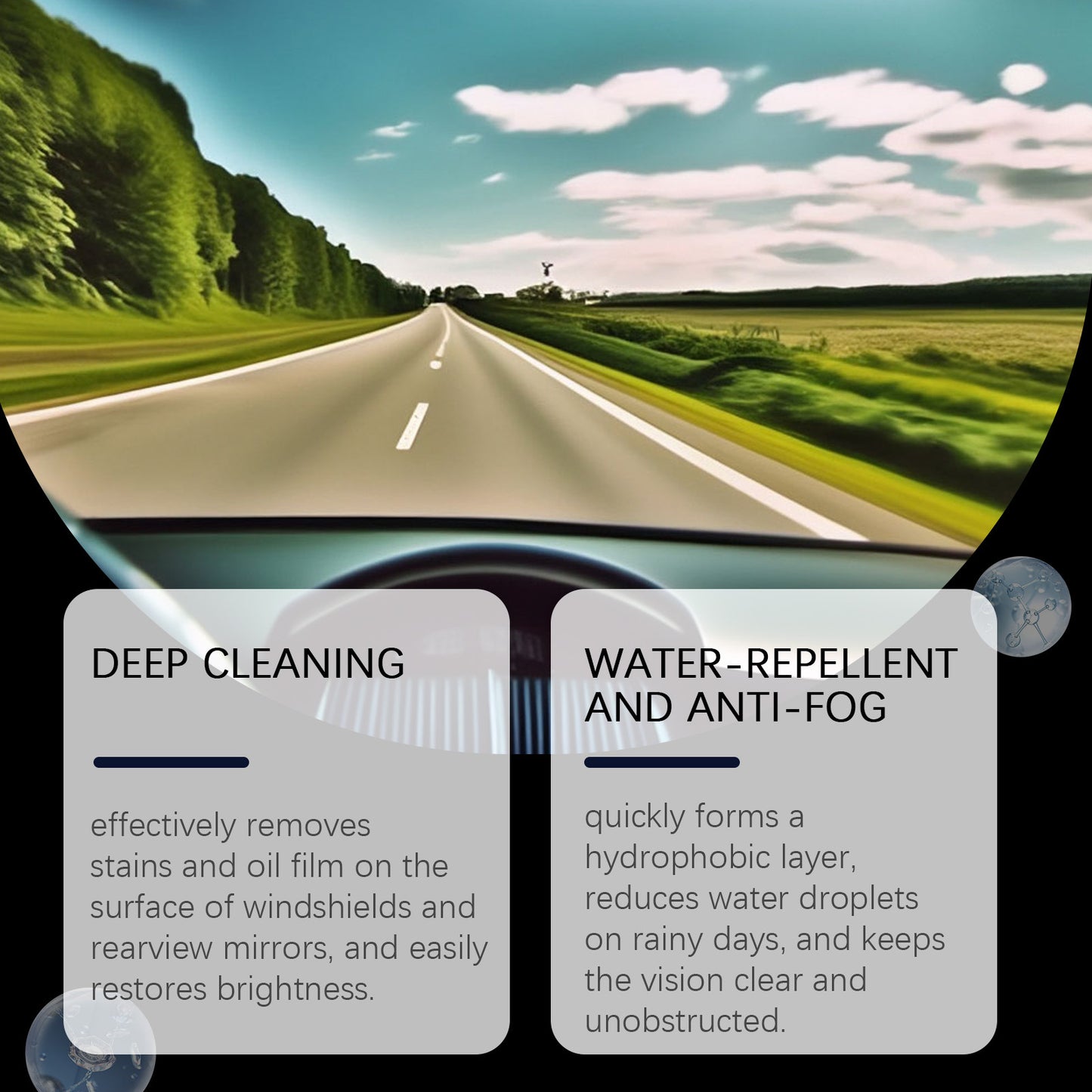 Автомобильный спрей для лобового стекла Rayhong, очиститель для лобовых стекол и зеркал заднего вида, гидрофобное и противозапотевающее средство