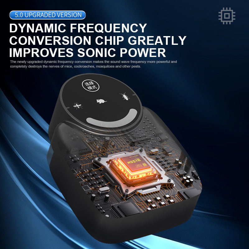 Многофункциональный, интеллектуальный ультразвуковой отпугиватель грызунов и насекомых с переменной частотой для бытового использования