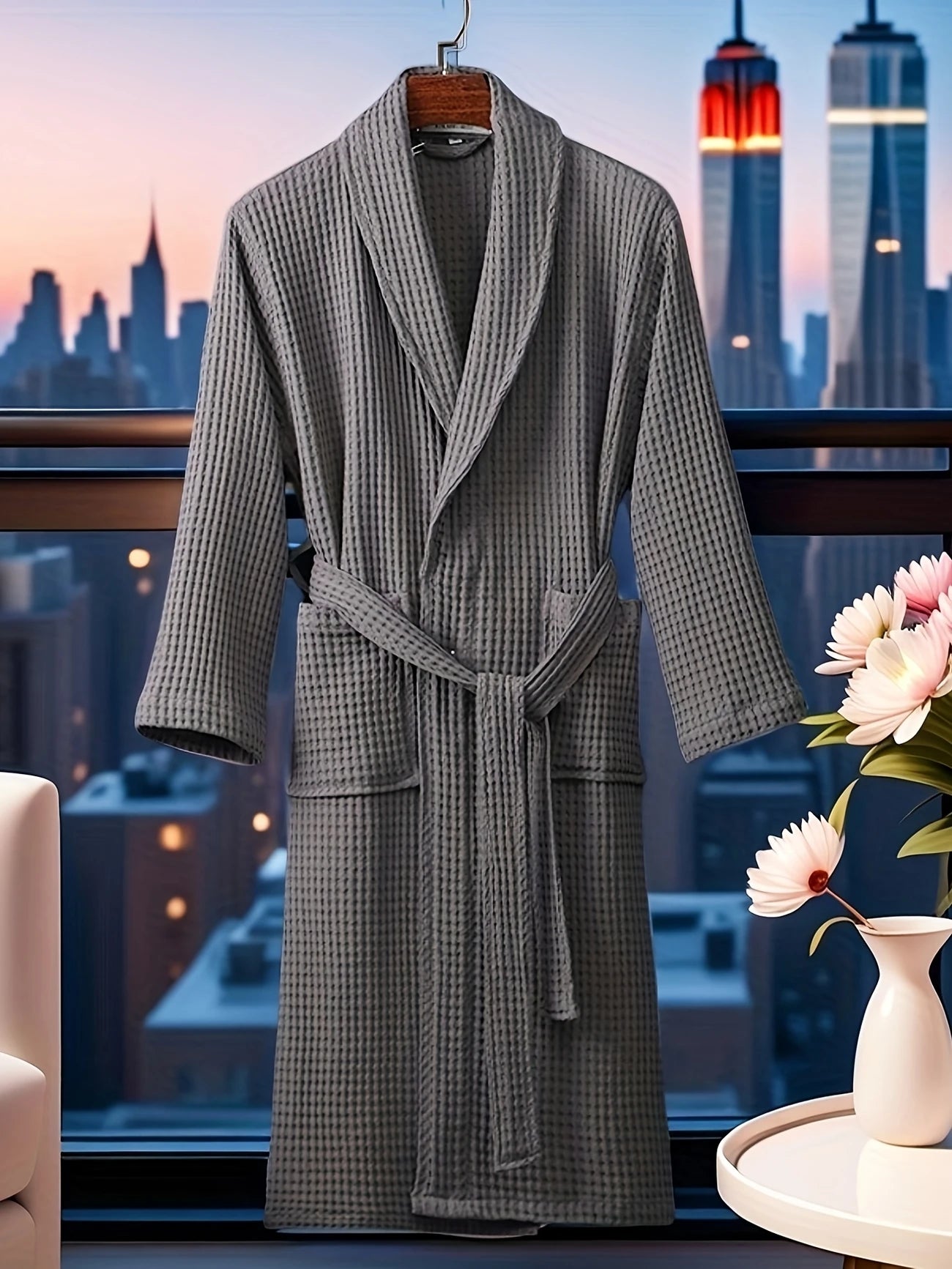 Халат хлопковый, вафельный унисекс