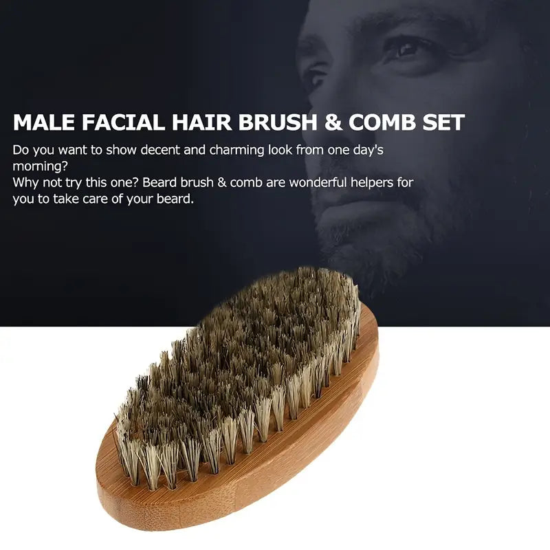 Щетка-расческа для бороды и усов из натуральной щетины кабана, щетка-расческа для гладкого хвоста