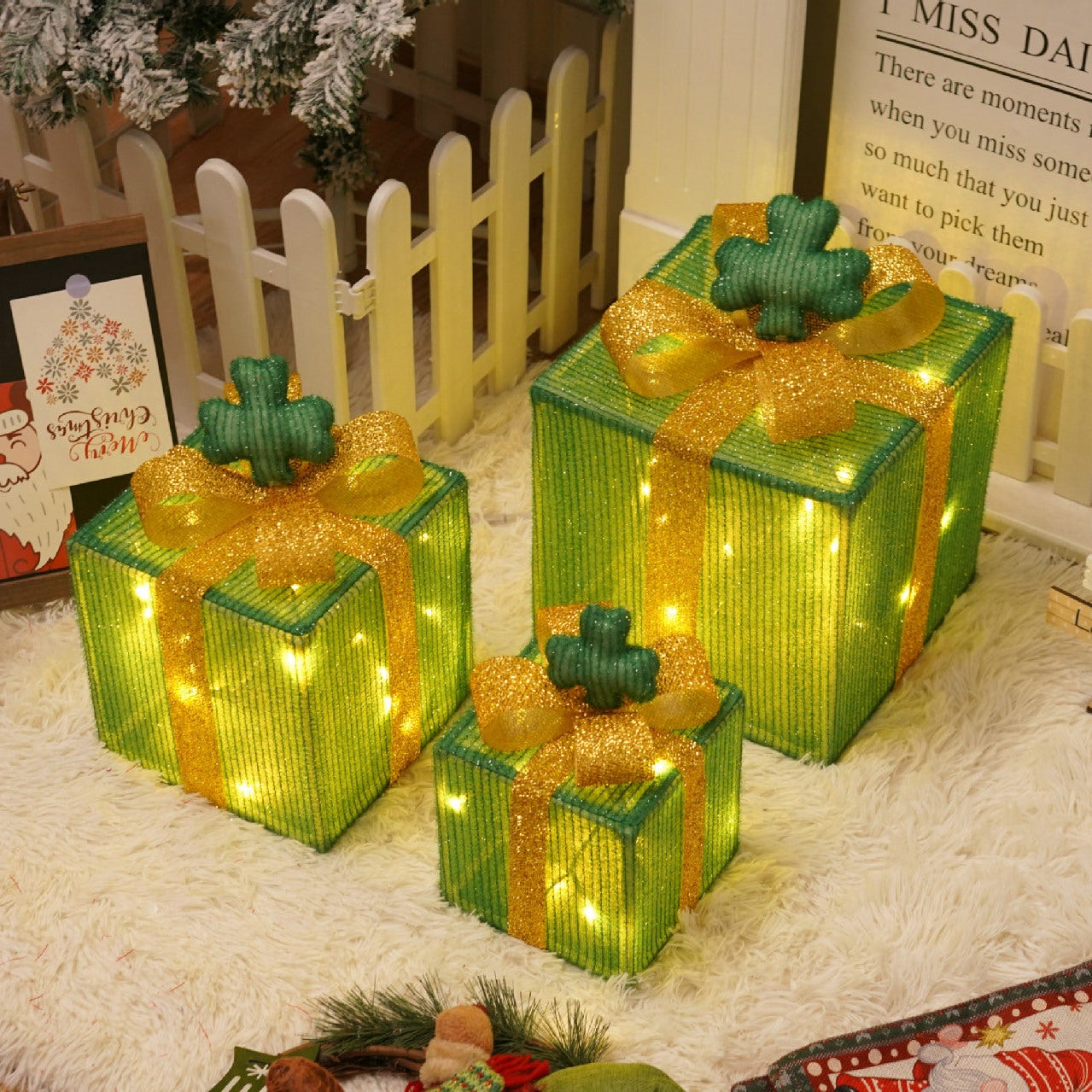 Рождественские украшения светодиодные подарки