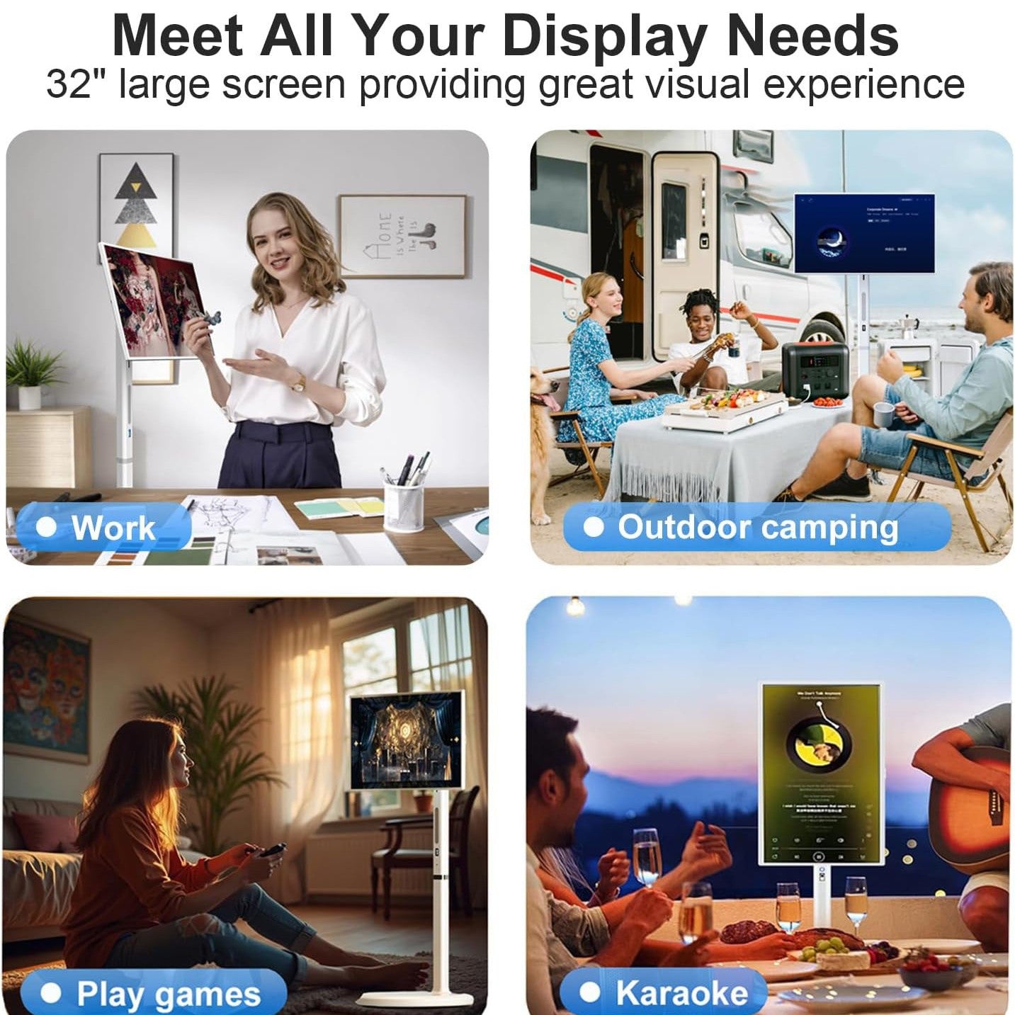 Girlfriend Machine Pro  32-дюймовый мобильный телевизор высокой четкости с сенсорным экраном и беспроводной проекцией экрана для развлечений и караоке