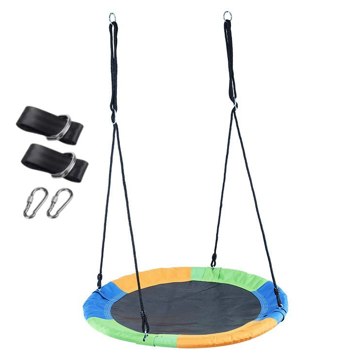 Яркий радужный гамак  - Круглое качели из 900D оксфордской ткани с черной прокладкой