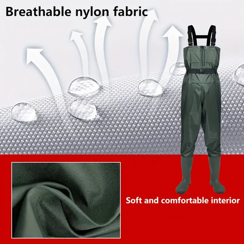 Водонепроницаемый рыболовный костюм с резиновыми сапогами, нейлоновый костюм, резиновые сапоги, водонепроницаемый комбенизон для леса, реки