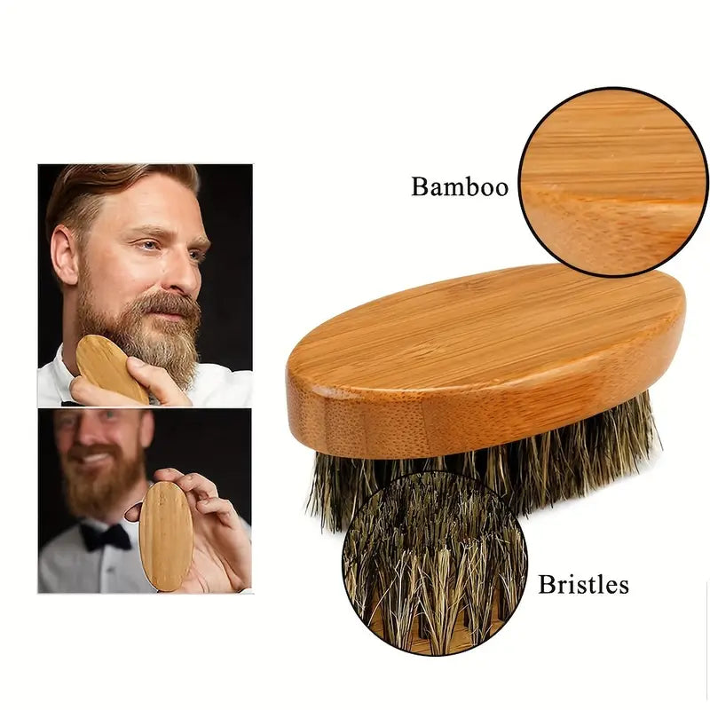Щетка-расческа для бороды и усов из натуральной щетины кабана, щетка-расческа для гладкого хвоста