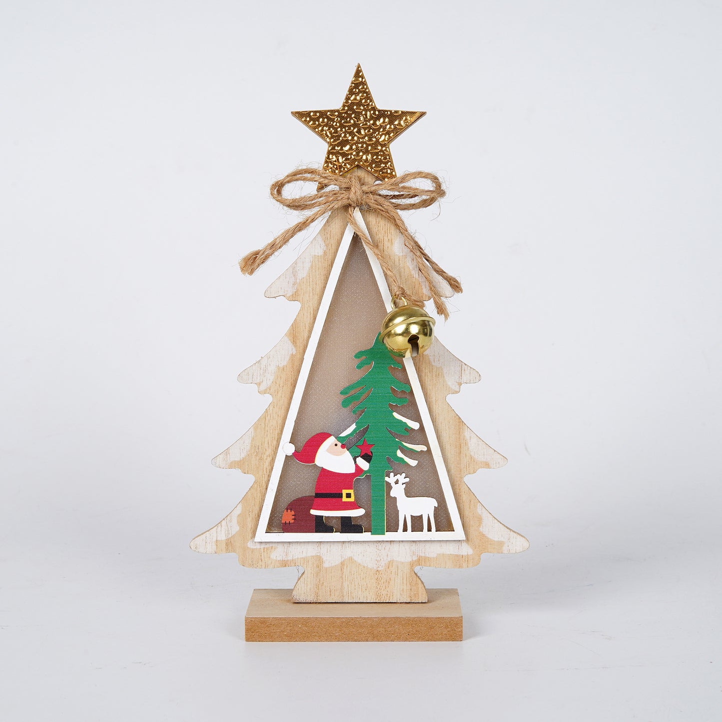 Рождественские украшения, деревянная елка, настольные украшения
