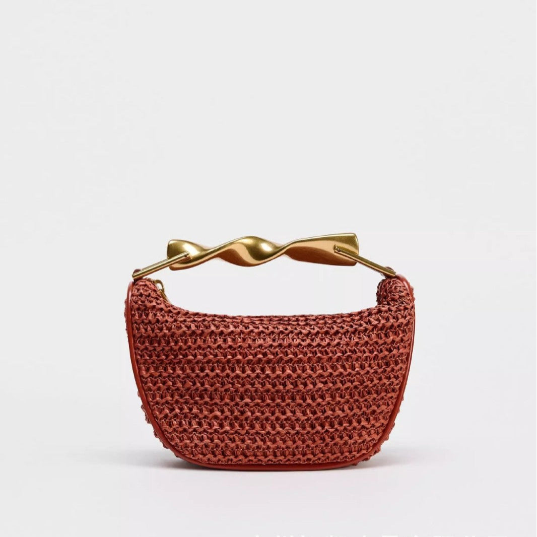 Z cross-border женская сумка 2025, новая мини-сумка через плечо с металлической ручкой и молнией