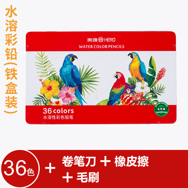 Цветные водорастворимые карандаши Hero, цветные карандаши на масляной основе