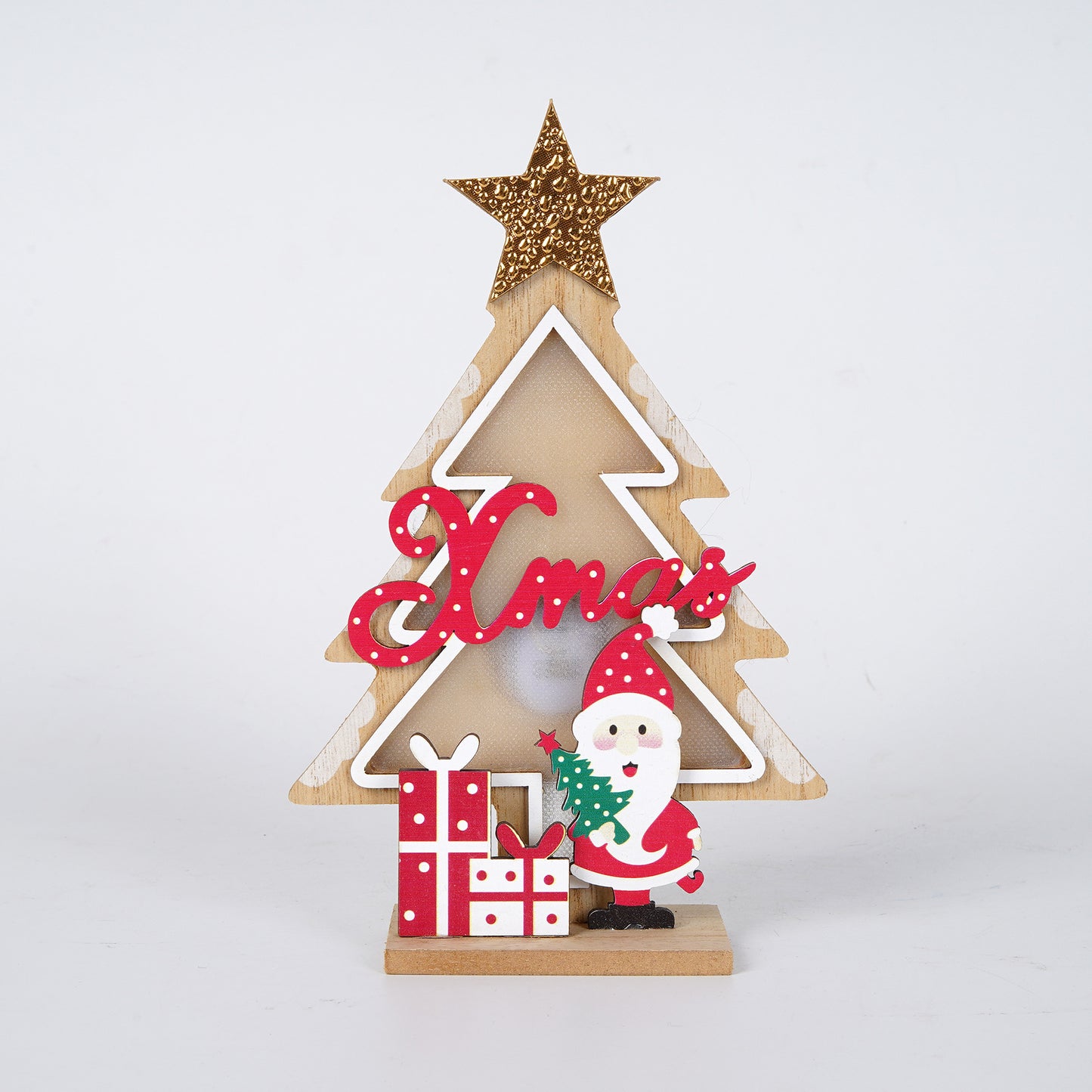 Рождественские украшения, деревянная елка, настольные украшения