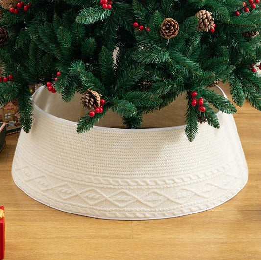 Юбка для рождественской елки с 3D-эффектом, круглая плюшевая елочная ограда