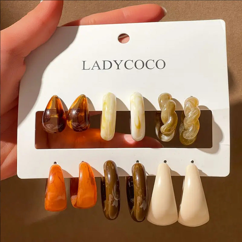 10 шт., популярные серьги в форме запятой в виде капли воды, симпатичный стиль