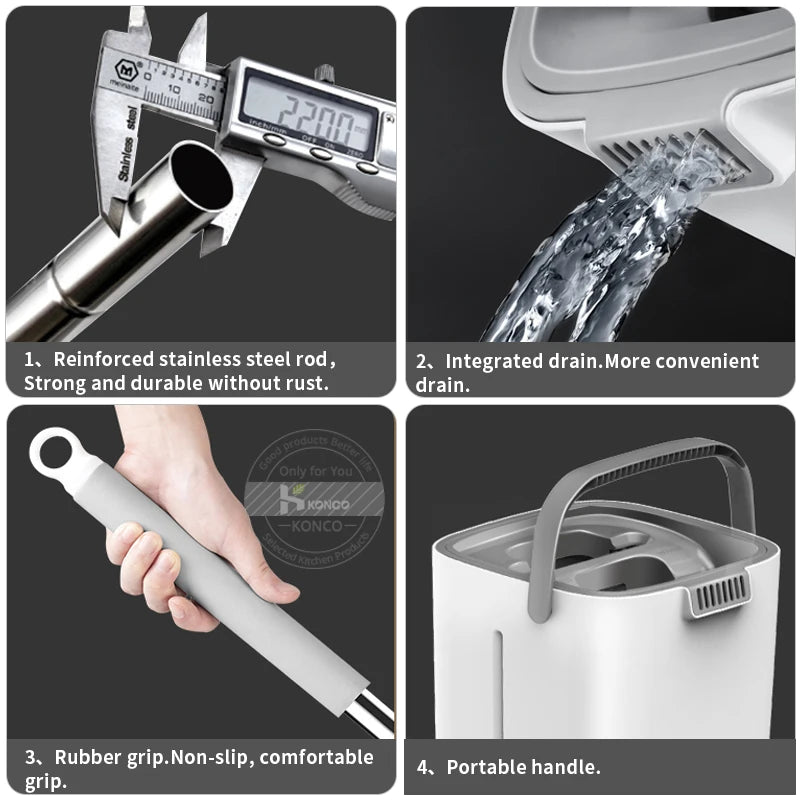 Швабра и ведро с отжимом