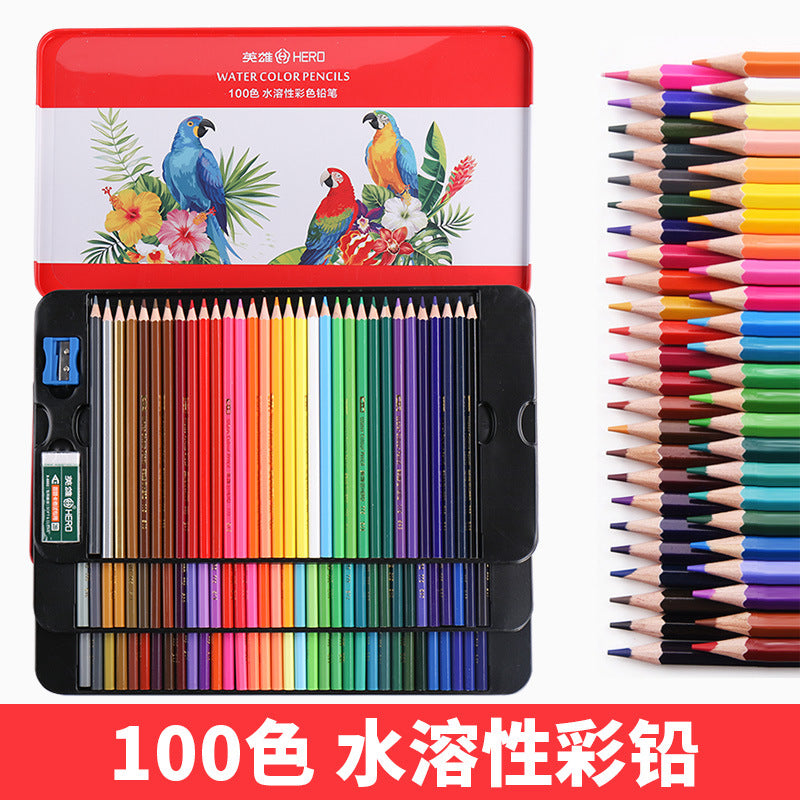 Цветные водорастворимые карандаши Hero, цветные карандаши на масляной основе